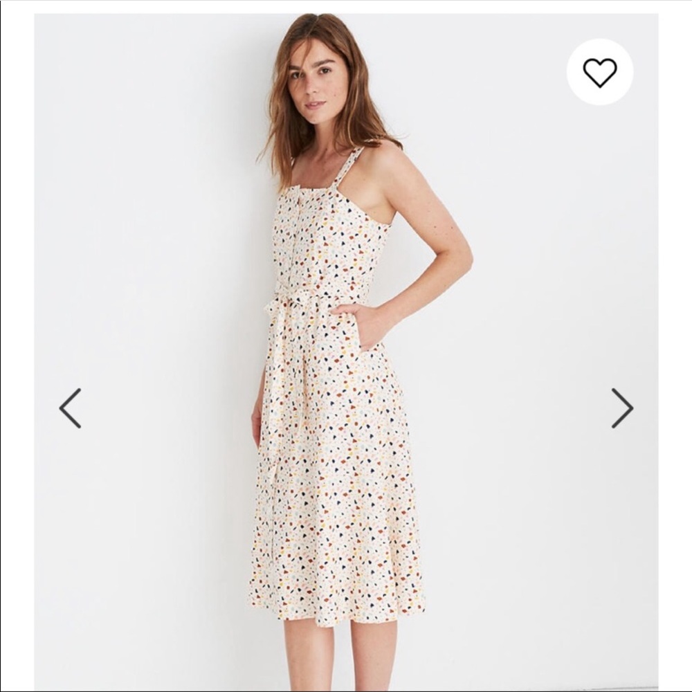 Madewell Tie Waist Terrazo midi dress